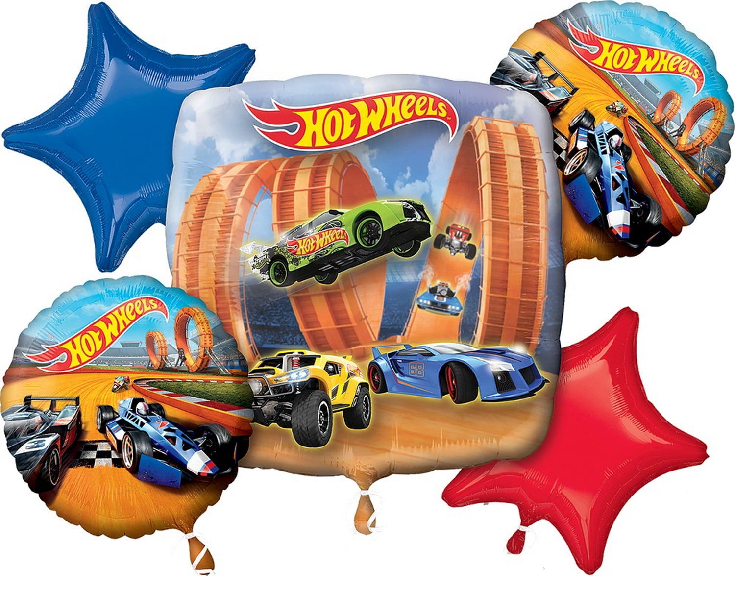 ANAGRAM Hot Wheels 5pc Birthday Party Racer Bouquet of Balloons