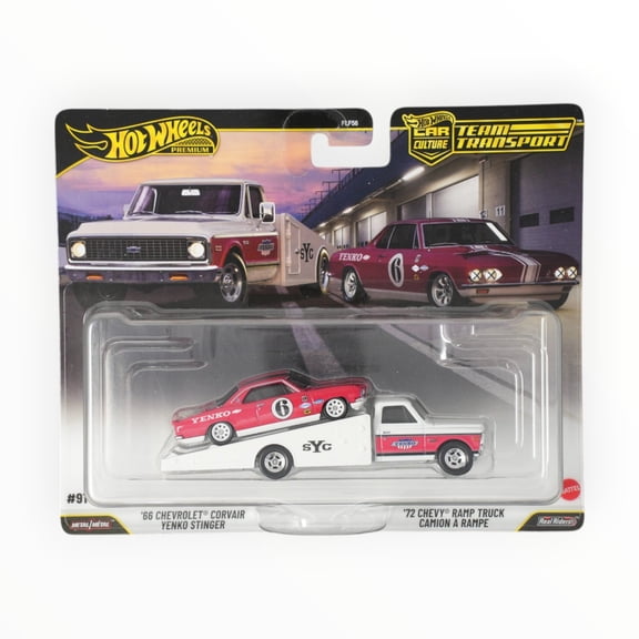 Hot Wheels '66 Corvair Yenko Stinger / '72 Chevy Ramp Truck - Team Transport #91