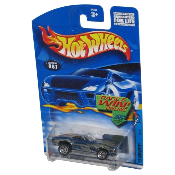 Hot Wheels '69 Corvette (2002) Mattel Silver & Blue Toy Car 067