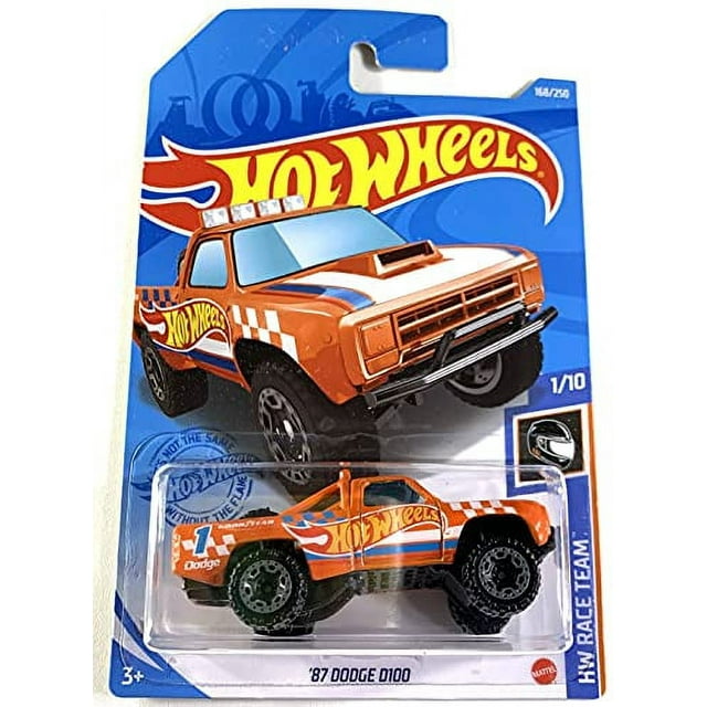 Hot Wheels '87 Dodge D100 (Orange) 2021 HW Race Team - Walmart.com