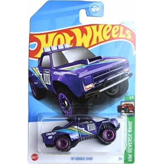 Hot Wheels 87 Dodge D100 Purple HW Reverse Rake 1 of 5 38 of 250