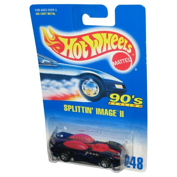 Hot Wheels 90's Styling (1992) Blue Splittin' Image II Toy Car #248 - (Pink Interior)