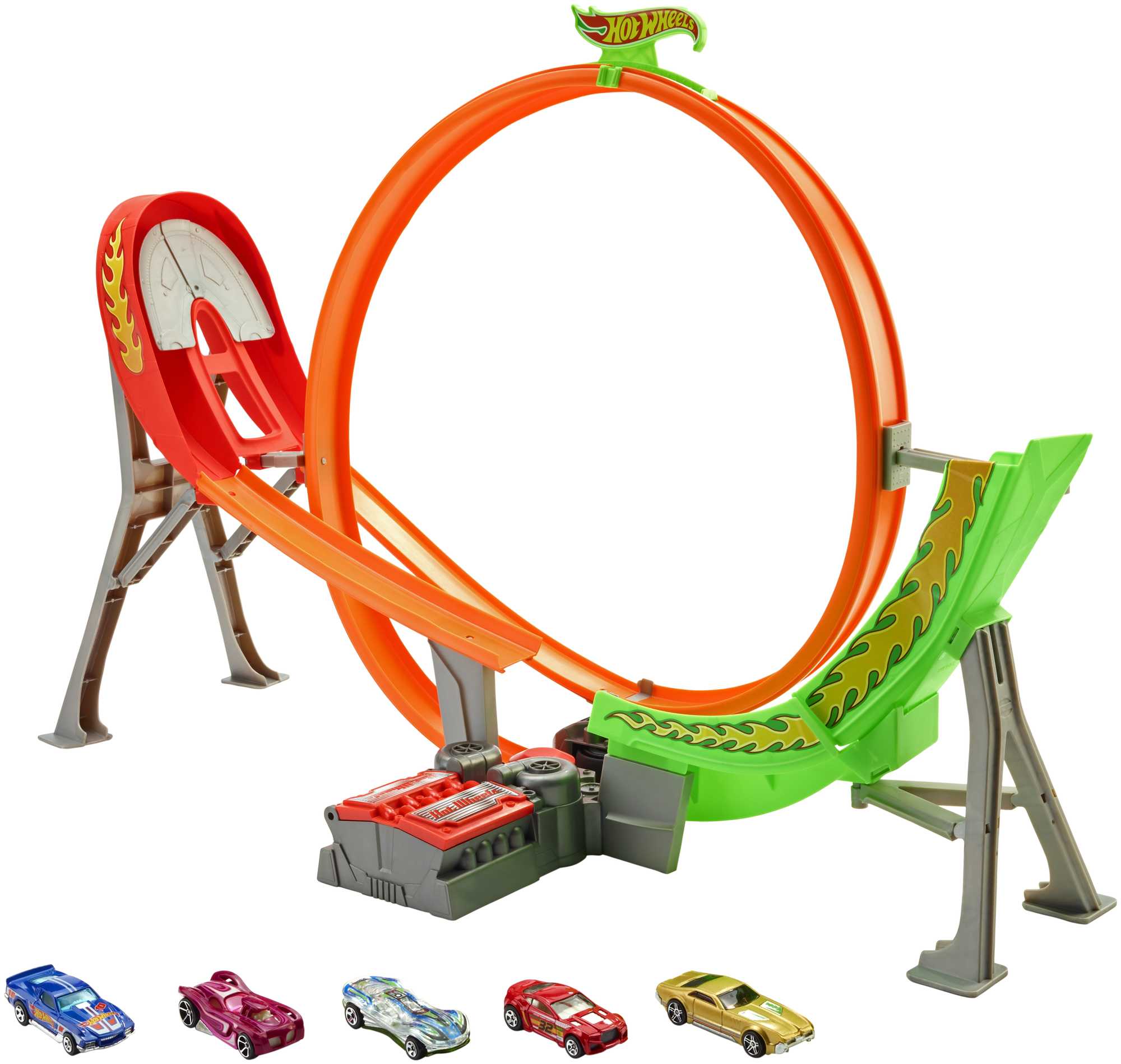 Hot Wheels Action Power Shift Motorized Raceway Track Set, Includes 5 Cars in 1:64 Scale - image 1 of 7