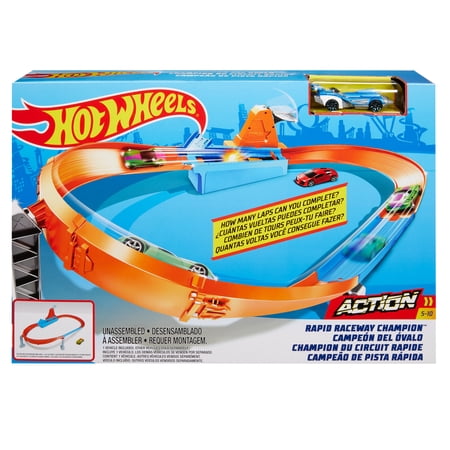 Hot Wheels Action Track Sets & 1:64 Scale Car, Racing & Stunting (Styles May Vary)