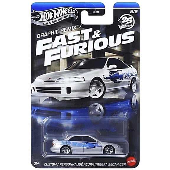 Hot Wheels Acura Integra Sedan GSR Fast & Furious Graphic Silver Series