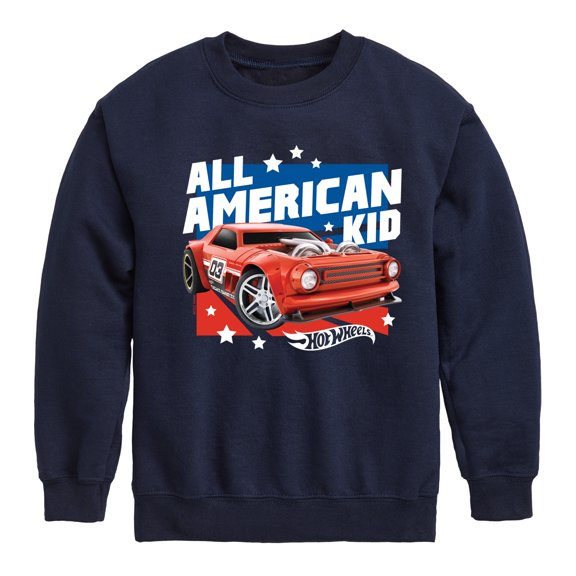 Hot Wheels - All American Kid - Toddler And Youth Crewneck Fleece Sweatshirt
