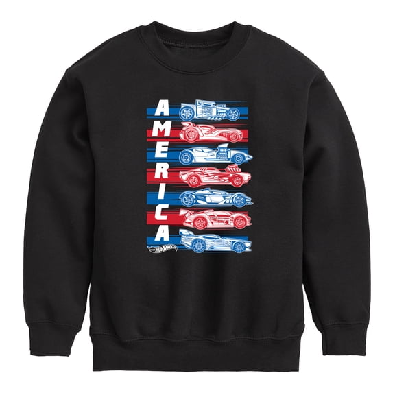 Hot Wheels - America Cars - Toddler And Youth Crewneck Fleece Sweatshirt