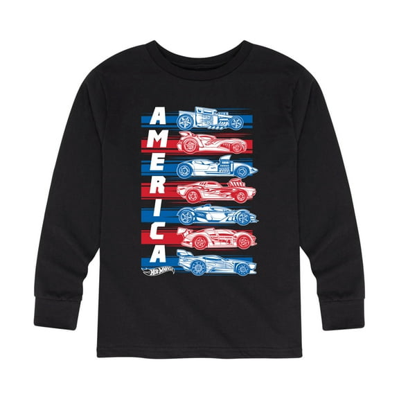 Hot Wheels - America Cars - Toddler And Youth Long Sleeve Graphic T-Shirt