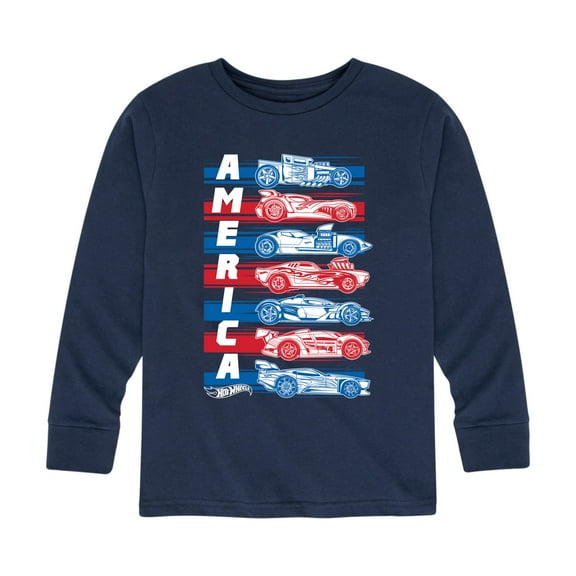 Hot Wheels - America Cars - Toddler And Youth Long Sleeve Graphic T-Shirt