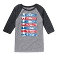 thumbnail image 1 of Hot Wheels - America Cars - Toddler And Youth Raglan Graphic T-Shirt, 1 of 4