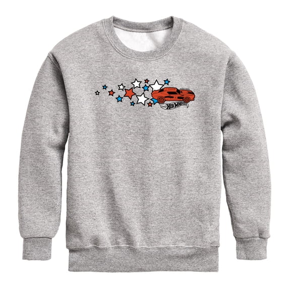 Hot Wheels - Americana Stars Boys' Graphic Long Sleeve Fleece Sweatshirt