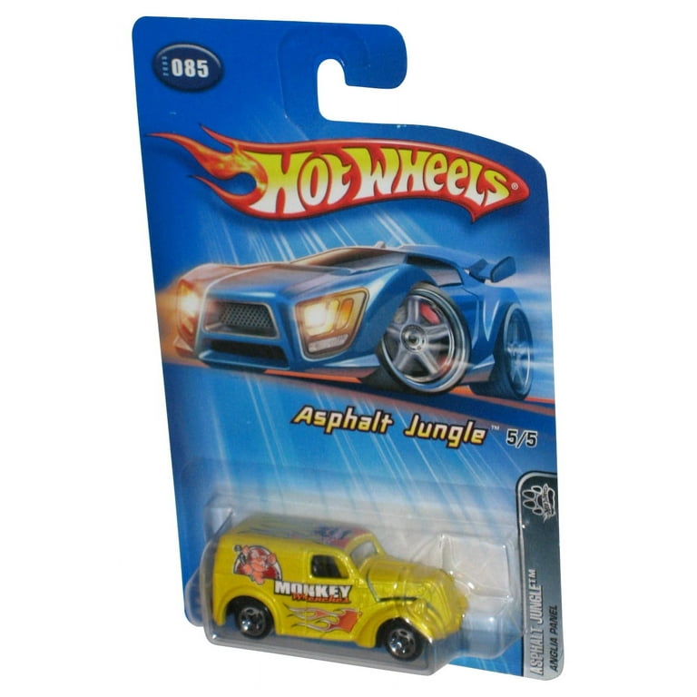Hot Wheels Ashpalt Jungle 5 5 2005 Yellow Monkey Wrenches Anglia Panel Car 085 Walmart