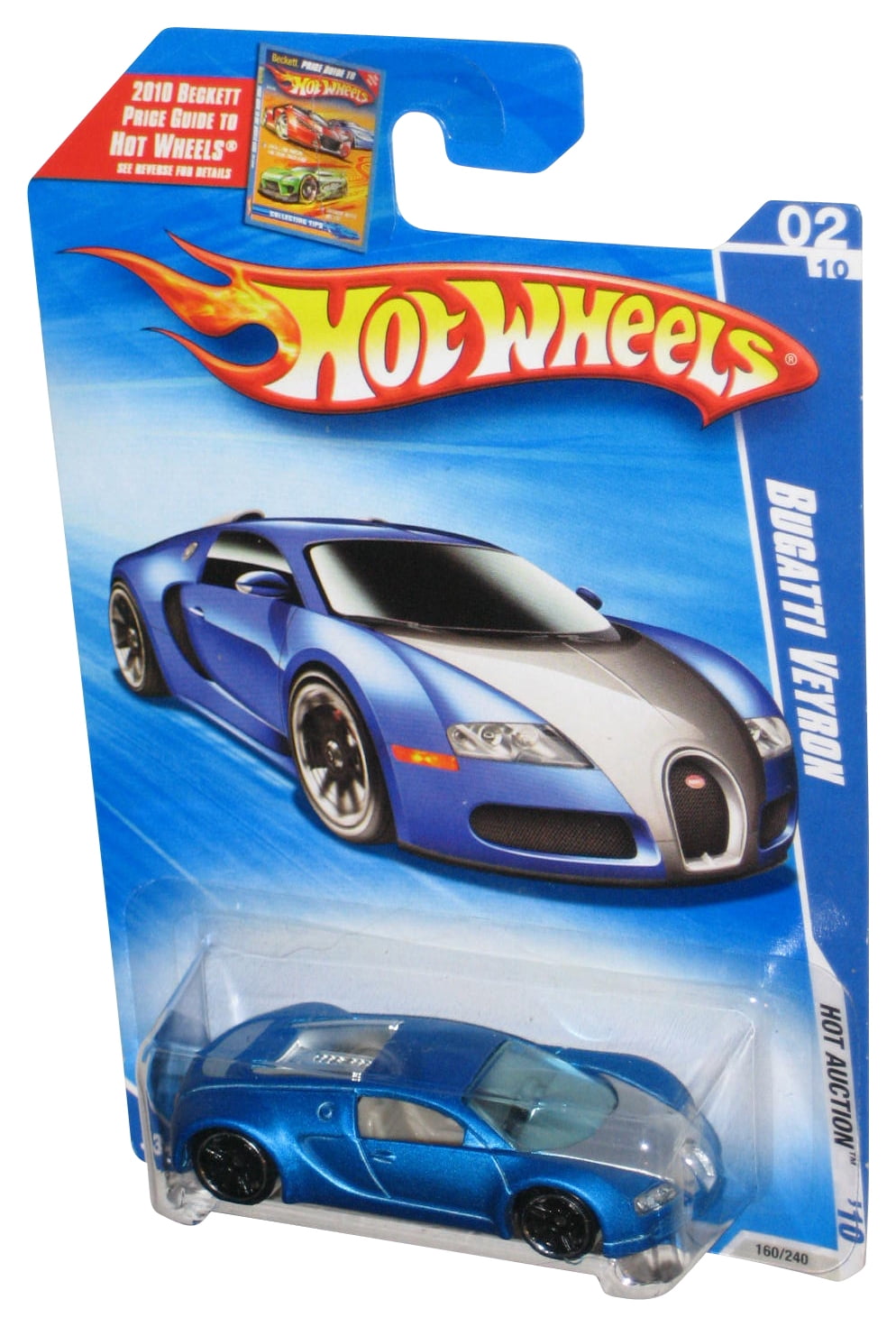 Hot Wheels Auction '10 02/10 Blue Bugatti Veyron Car Toy 160/240
