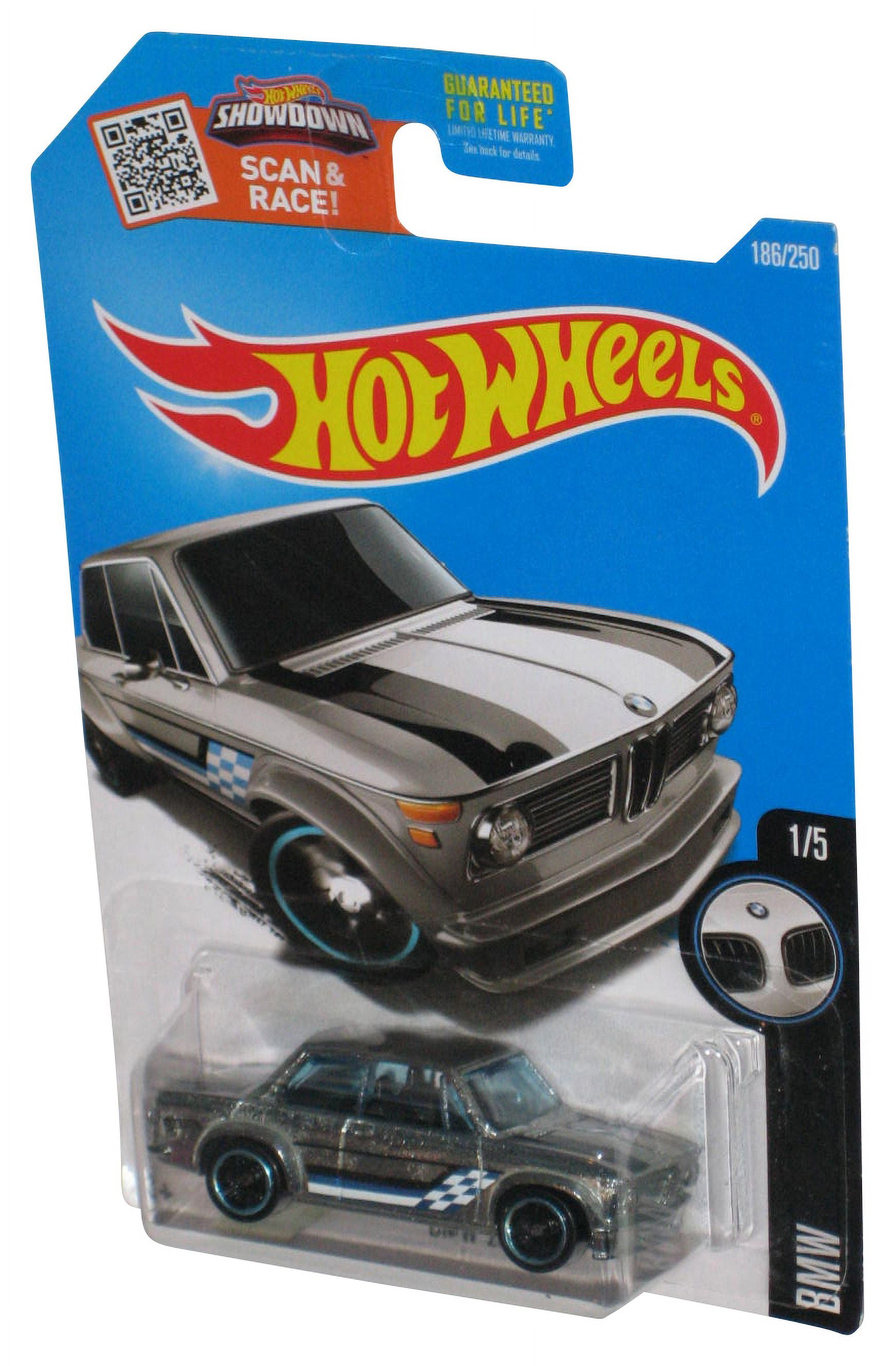 Hot Wheels BMW 2002 1/5 (2015) Mattel Silver Die-Cast Toy Car 186/250 