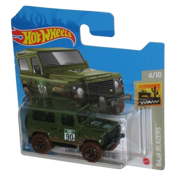 Hot Wheels Baja Blazers (2018) Green Land Rover Defender 90 Car 4/10 - (Short Card)