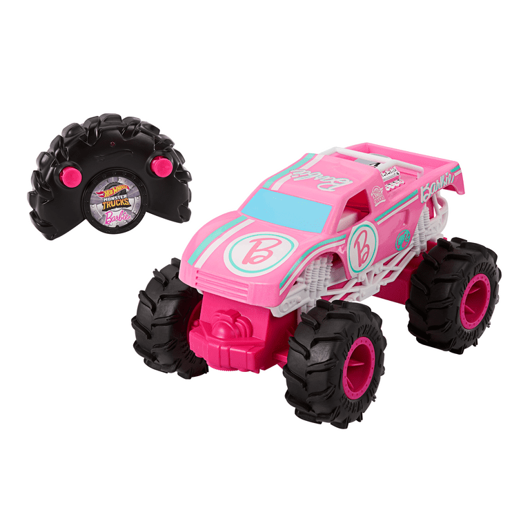 Hot Wheels Barbie Monster Truck RC, Battery-Powered Remote-Control Toy  Truck in 1:24 Scale