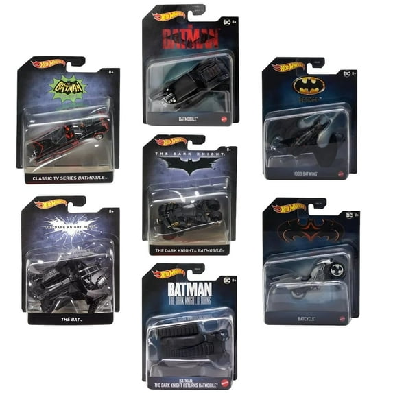 Hot Wheels Batman 1:50 Scale Complete Set of 7 Diecast Vehicles Bundle from DKL20-956R Release