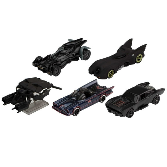 Hot Wheels Batman Bundle, 5 Fan-Favorite Batmobile Castings for Collectors