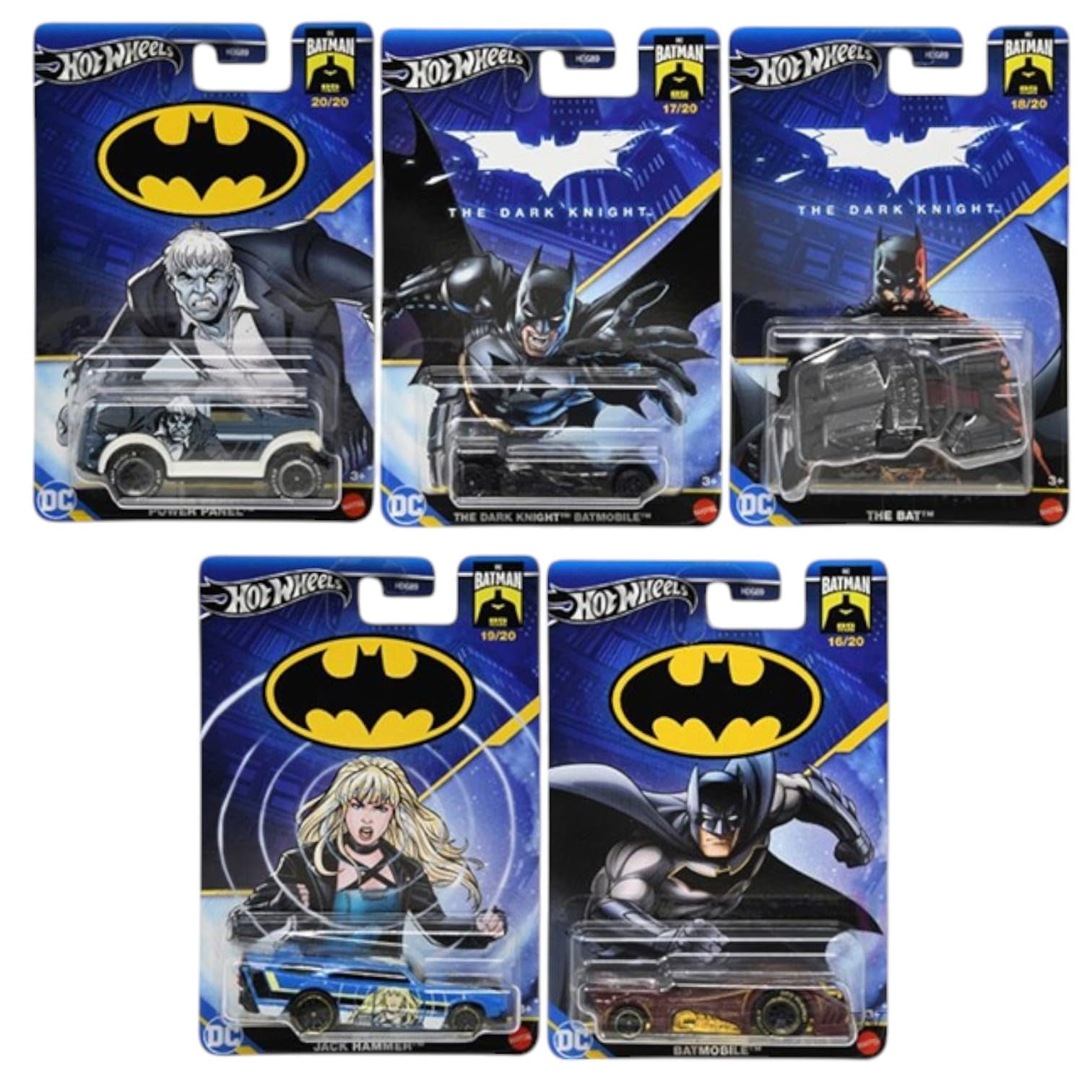 Hot Wheels Batman Die-Cast Vehicle Collection, 5-Pack Set, DC Comics HDG89-956M Mix 4 2024
