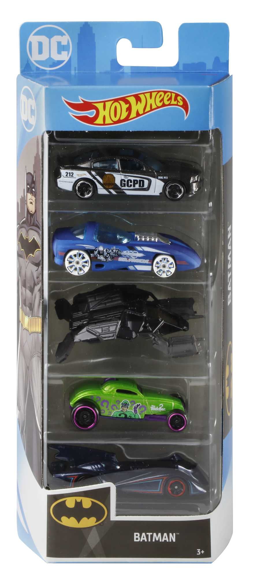 Hot Wheels Batman Diecast Car 5-Pack [Version 3]