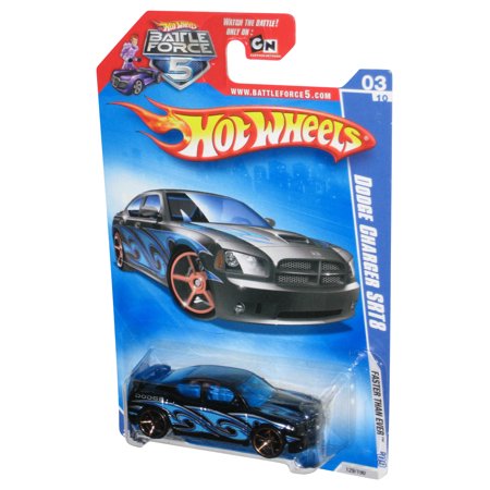 Hot Wheels Battle Force 5 Faster Than Ever '09 3/10 Black Dodge Charger SRT8 Car 129/190