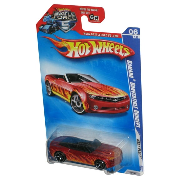 Hot Wheels Battle Force 5 Heat Fleet '09 Red Camaro Convertible Concept Car 122/190