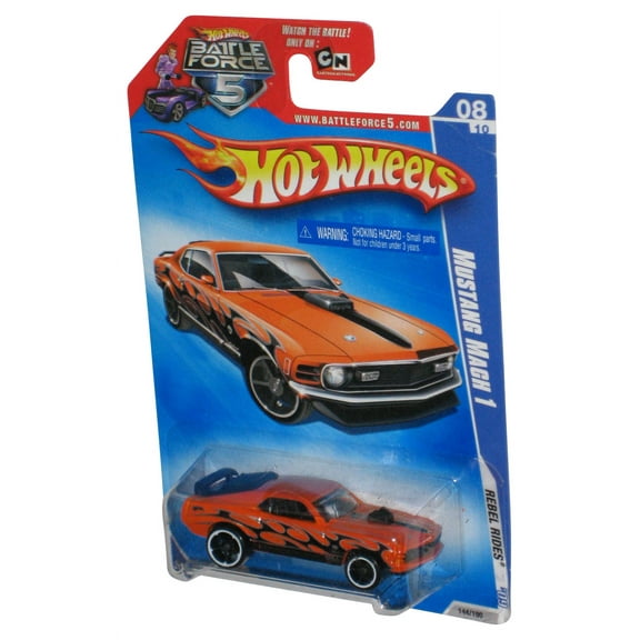 Hot Wheels Battle Force 5 Rebel Rides '09 Orange Mustang Mach 1 Car 144/190