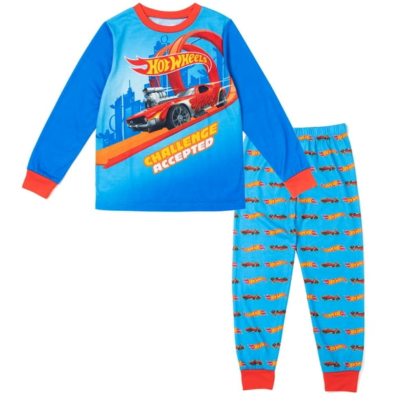 Hot Wheels Big Boys Pajama Shirt and Pants Sleep Set Little Kid to Big Kid