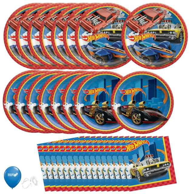 Hot Wheels Birthday Party Supplies Bundle Hot Wheels Plates Hot Wheels Napkins Pack for 8
