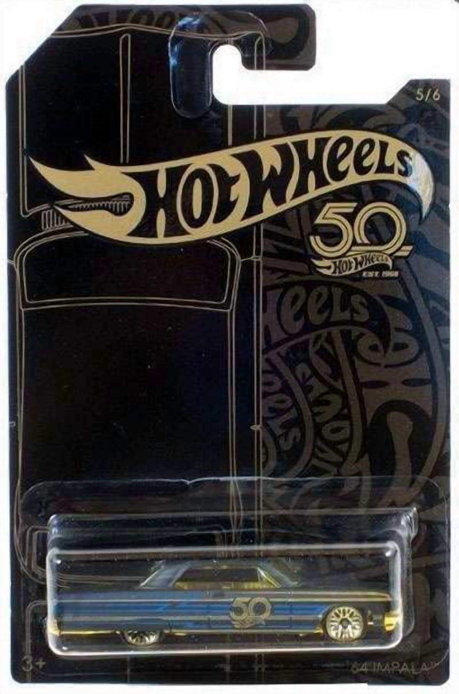 Hot Wheels 50th Anniversary Black & Gold '64 Chevrolet Impala Die