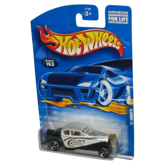 Hot Wheels Black & White (2001) Mattel '37 Bugatti Collector Toy Car #163