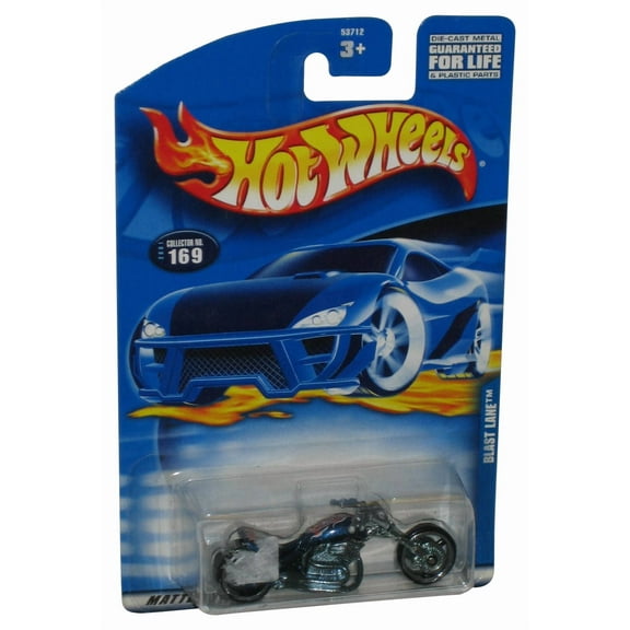 Hot Wheels Blast Lane (2001) Mattel Blue Motorcycle Toy #169