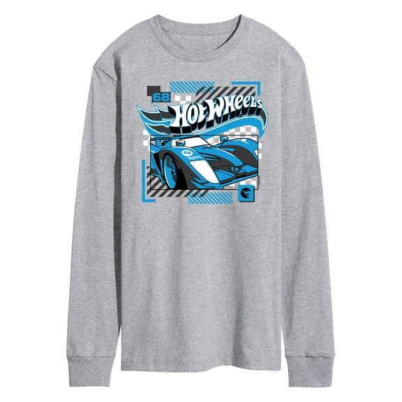 Hot Wheels - Blue Geometric Race Car - Men's Long Sleeve T-Shirt