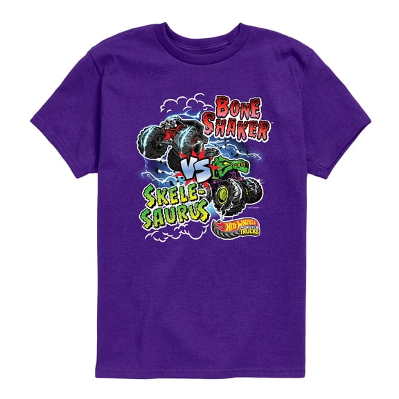 Hot Wheels - Bone Shaker Vs Skelesaurus -Youth Short Sleeve Graphic T-Shirt