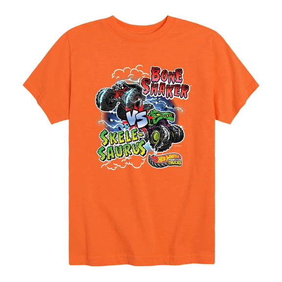 Hot Wheels - Bone Shaker Vs Skelesaurus -Youth Short Sleeve Graphic T-Shirt