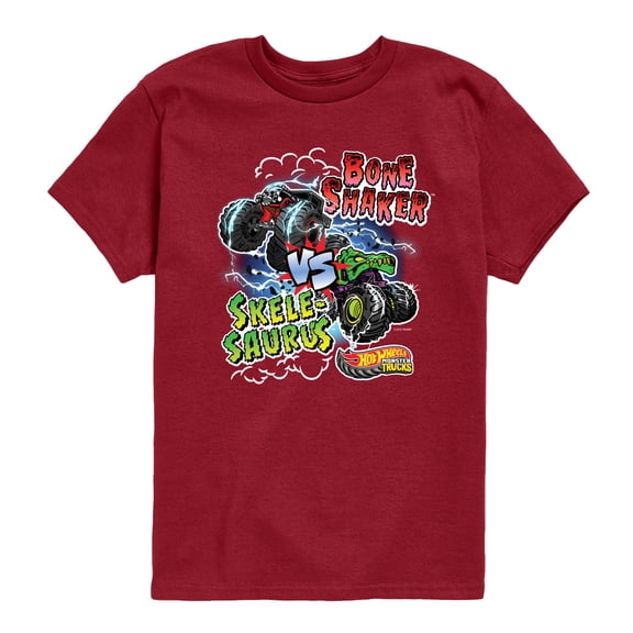 Hot Wheels - Bone Shaker Vs Skelesaurus -Youth Short Sleeve Graphic T-Shirt