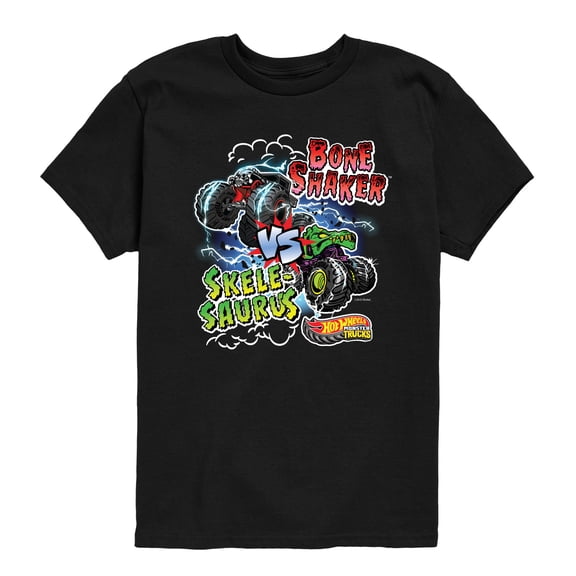 Hot Wheels - Bone Shaker Vs Skelesaurus -Youth Short Sleeve Graphic T-Shirt