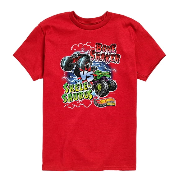 Hot Wheels - Bone Shaker Vs Skelesaurus -Youth Short Sleeve Graphic T-Shirt