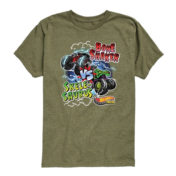 Hot Wheels - Bone Shaker Vs Skelesaurus -Youth Short Sleeve Graphic T-Shirt