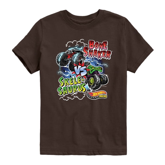 Hot Wheels - Bone Shaker Vs Skelesaurus -Youth Short Sleeve Graphic T-Shirt