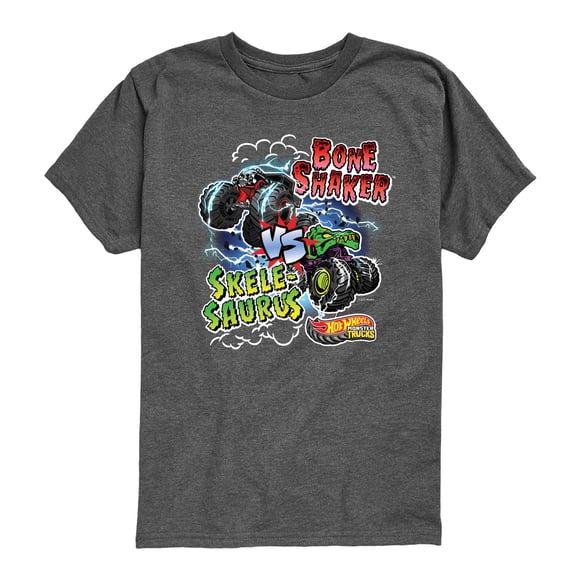 Hot Wheels - Bone Shaker Vs Skelesaurus -Youth Short Sleeve Graphic T-Shirt