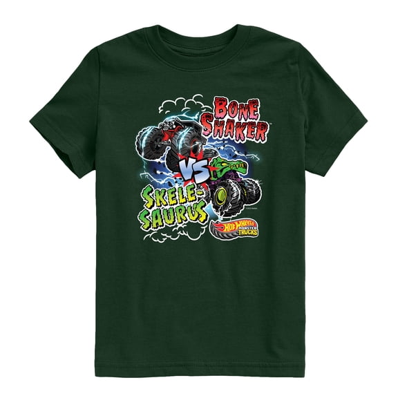 Hot Wheels - Bone Shaker Vs Skelesaurus -Youth Short Sleeve Graphic T-Shirt