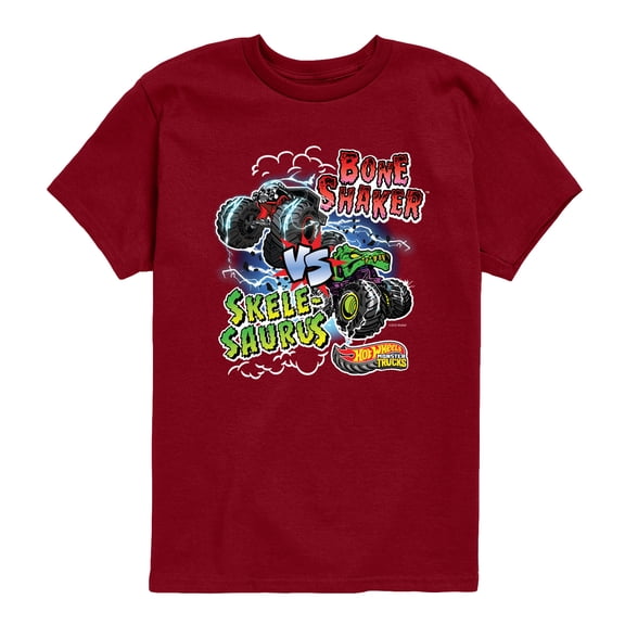Hot Wheels - Bone Shaker Vs Skelesaurus -Youth Short Sleeve Graphic T-Shirt