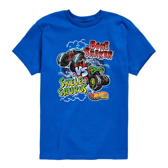 Hot Wheels - Bone Shaker Vs Skelesaurus -Youth Short Sleeve Graphic T-Shirt
