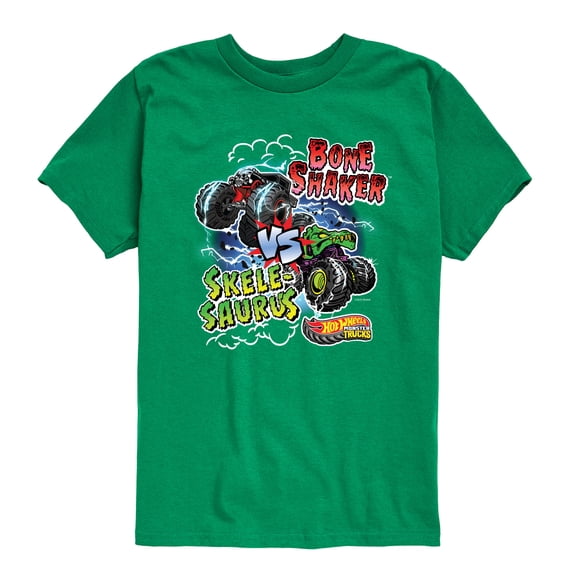 Hot Wheels - Bone Shaker Vs Skelesaurus -Youth Short Sleeve Graphic T-Shirt