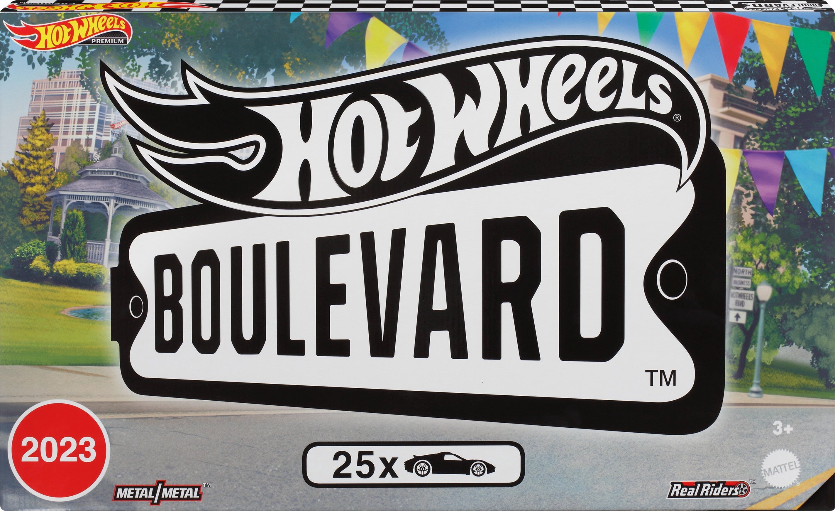 Hot Wheels Boulevard 25-Car Factory Set, 25 Premium 1:64 Scale Sports Car and Truck Play Vehicles