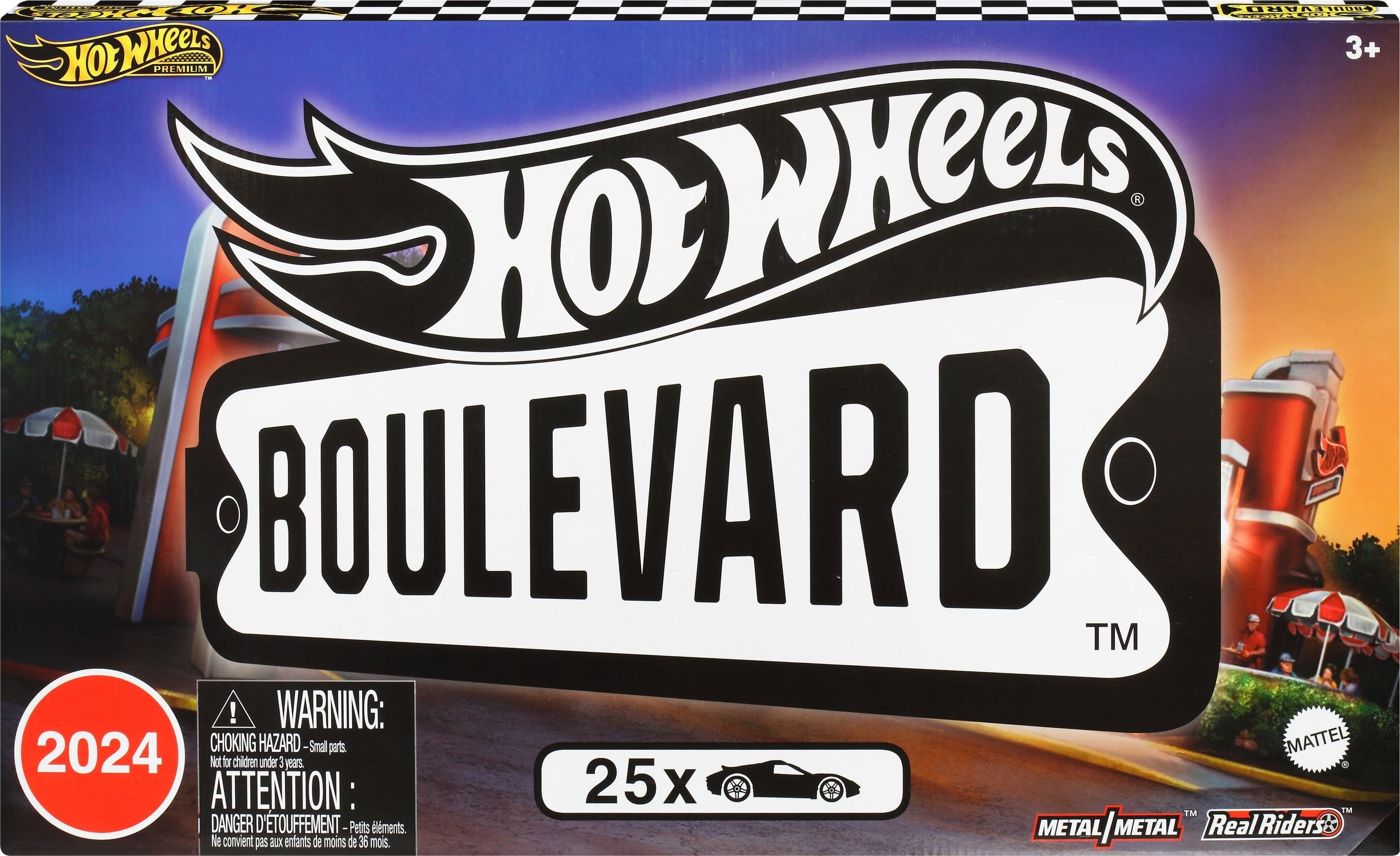 Hot Wheels Boulevard 25-Car Factory Set, 25 Premium Die-Cast 1:64 Scale Sports Cars [Walmart Exclusive]