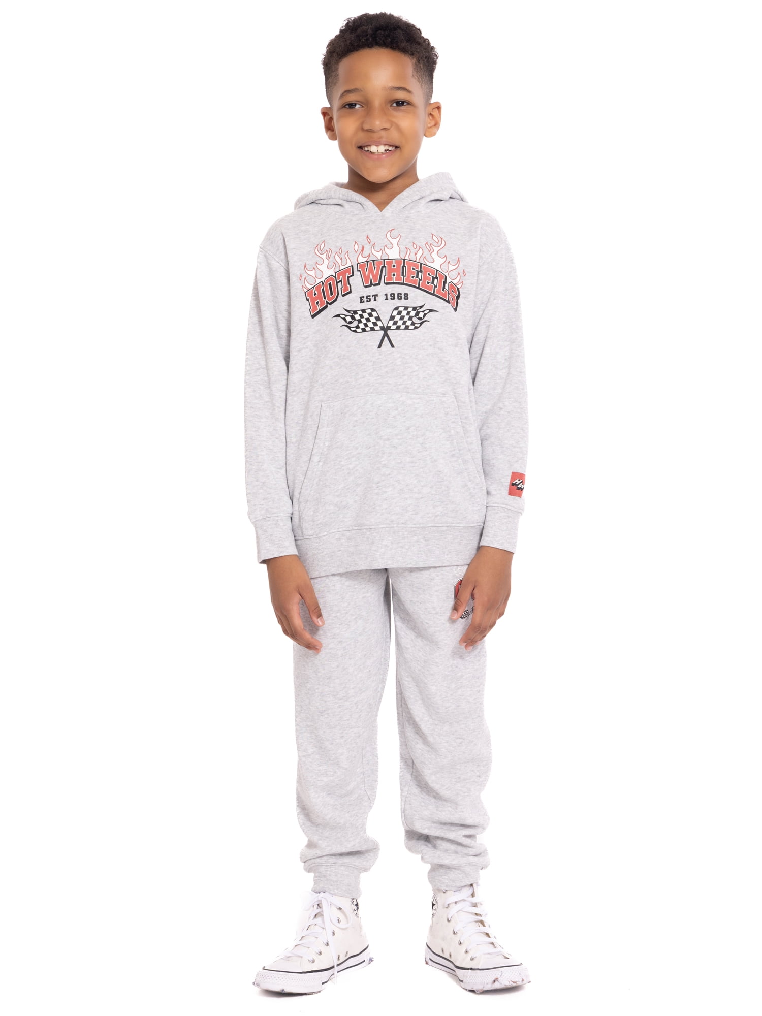 Hot Wheels Boy's Graphic Hoodie with Matching Jogger Pant, 2 Piece Set, Sizes 4-16