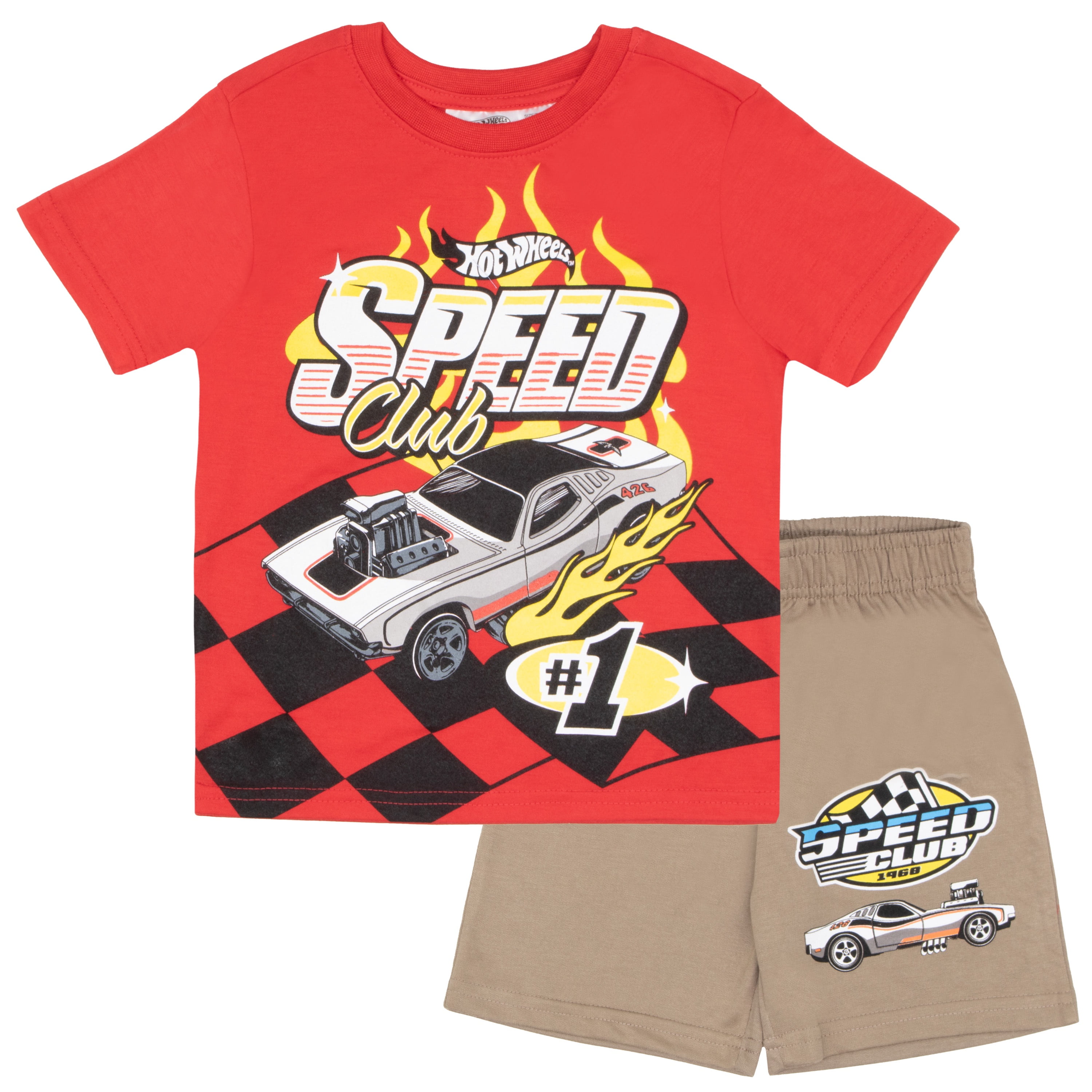 Hot wheels boys 2 piece set short sleeve graphic print t shirt and