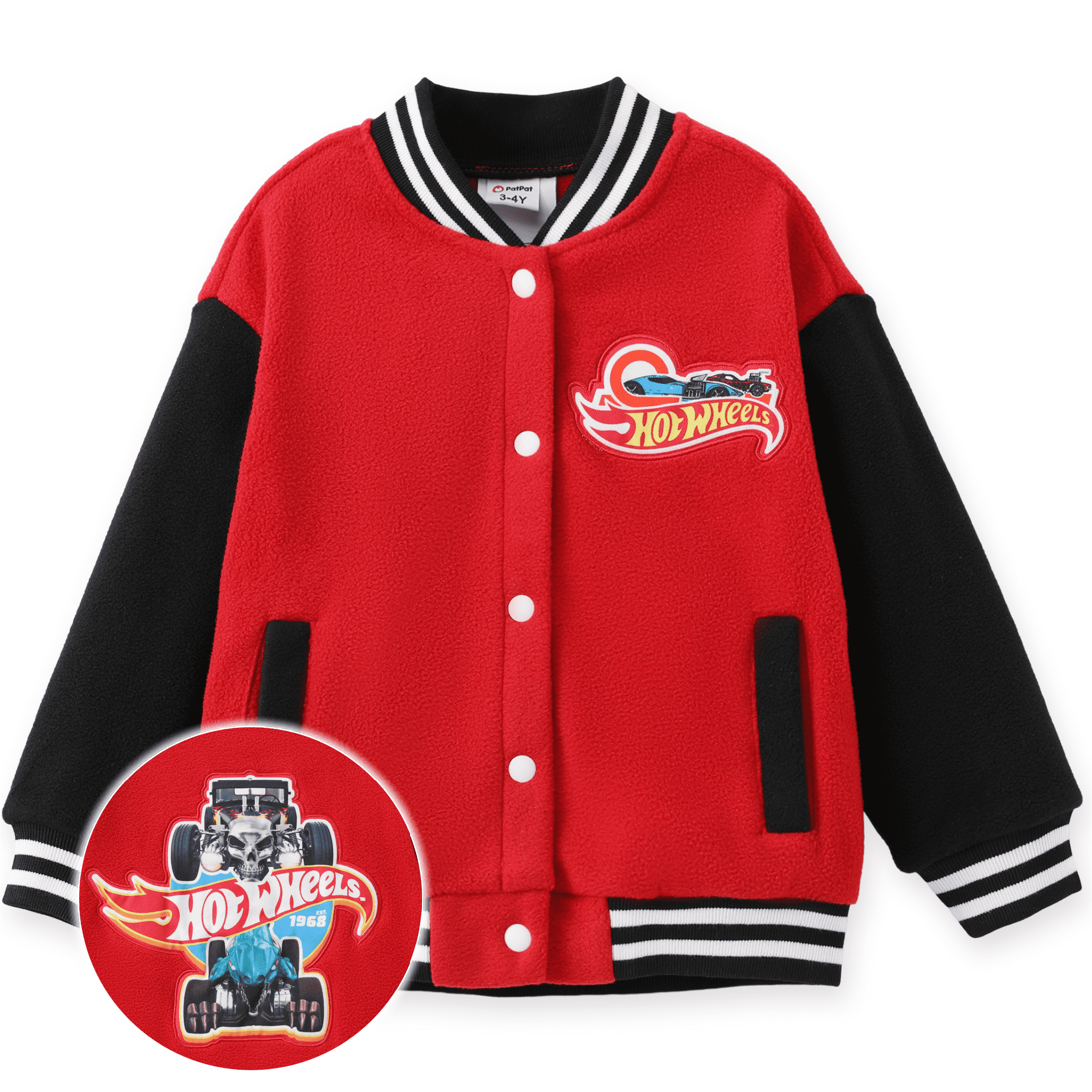 Hot Wheels Toddler Boys Bomber Jacket Graphic Fleece Stand Collar